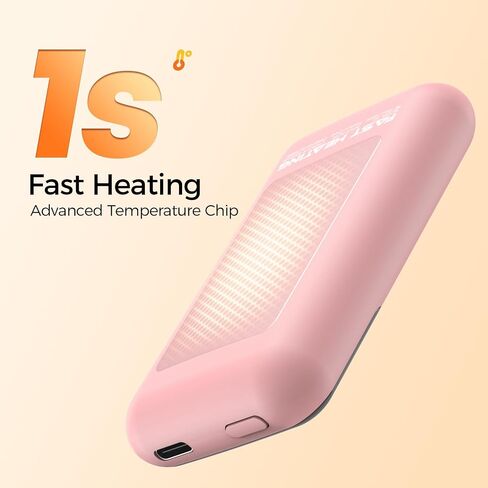 Hand Warmers Rechargeable with Gift Box, Electric Hand Warmer with LED Battery and Temperature Display, 4 Heating Levels Portable Pocket Heater, for Men, Women, Hunting (Pink, 2 Pack) in Saudi Arabia