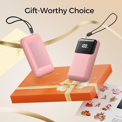 Hand Warmers Rechargeable with Gift Box, Electric Hand Warmer with LED Battery and Temperature Display, 4 Heating Levels Portable Pocket Heater, for Men, Women, Hunting (Pink, 2 Pack) in Saudi Arabia