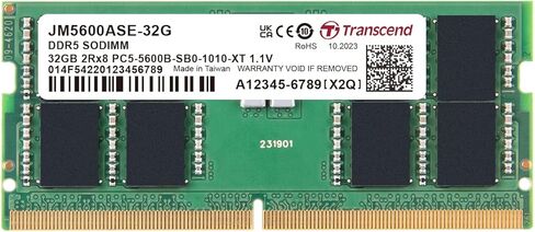 Transcend 32GB DDR5 5600 SO-DIMM 2Rx8 1.1V, RAM, Notebook/Laptop Computer Memory - JM5600ASE-32G in Saudi Arabia