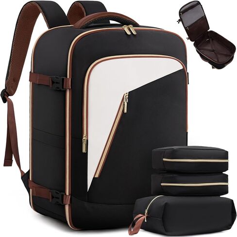 LOVEVOOK Travel Backpack for Women, 40L Carry on Backpack for Airplanes, Large TSA Personal Item Travel Bag Fits 17.3" Laptop, Water-Resistant Business Weekender Back Pack, 4Pcs in Saudi Arabia