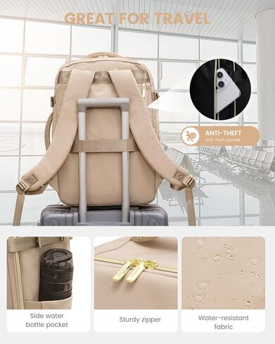 LOVEVOOK Travel Backpack for Women, 40L Carry on Backpack for Airplanes, Large TSA Personal Item Travel Bag Fits 17.3" Laptop, Water-Resistant Business Weekender Back Pack, 4Pcs in Kuwait