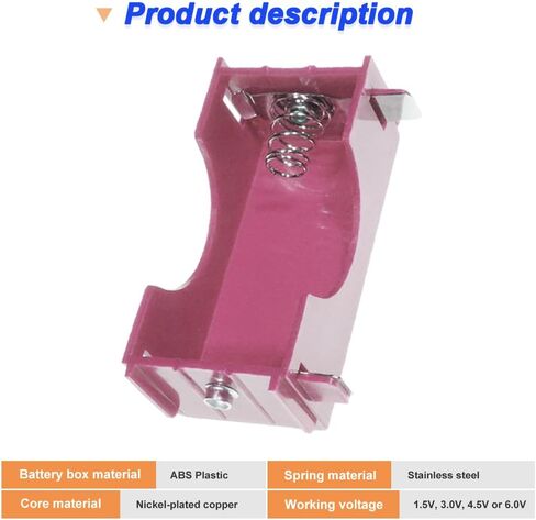 حامل بطارية الخلية D ، 80 × 35 ملم D Size Battery Case Science Physical Plastic D Battery حامل البطارية لتوصيلات متوازية أو سلسلة (10 حزمة ، وردي) in Kuwait