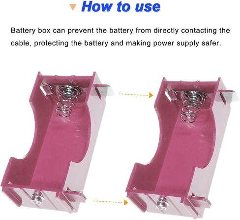 حامل بطارية الخلية D ، 80 × 35 ملم D Size Battery Case Science Physical Plastic D Battery حامل البطارية لتوصيلات متوازية أو سلسلة (10 حزمة ، وردي) in Kuwait