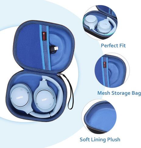 Xanad Hard Case لـ Bose QuietComfort ، QC Ultra ، QC 45 ، QC 35 ، QC45 SE ، QC SE لإلغاء الضوضاء اللاسلكية ، سماعات Soundcore H30i على الأذن - الأزرق in Kuwait