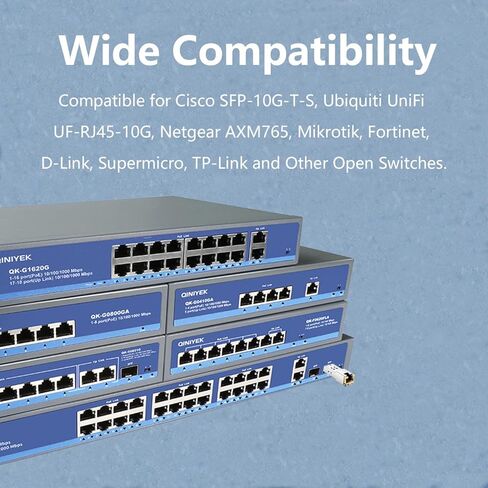 2Pack SFP+ إلى وحدة RJ-45 ، 10GBASE-T SFP+ ناقل النحاس GBIC TRANSSEIVER متوافق مع Cisco ، Meraki ، Ubiquiti ، D/TP Link ، Supermicro ، NetGear ، Broadcom ، المكونات والعب الساخنة ، 30 مترًا ، 30 مترًا. in Kuwait