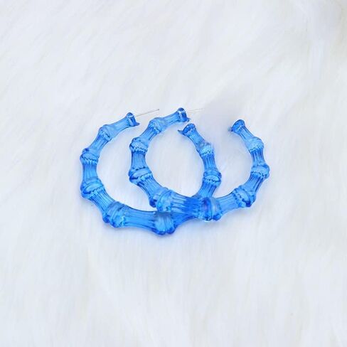 80s 90s Large Bamboo Hoop Earrings Hip Hop Statement Earring Fashion Jewelry Gift in Saudi Arabia