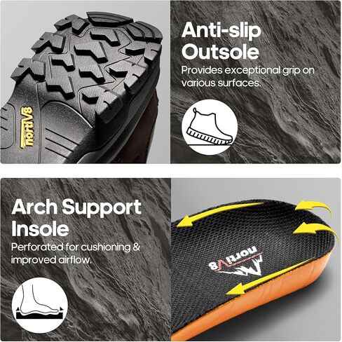 NORTIV 8 Men's Waterproof Hiking Shoes Non-Slip Trekking Trail Shoes Lightweight Durable Outdoor Work Shoes Bluff in Saudi Arabia
