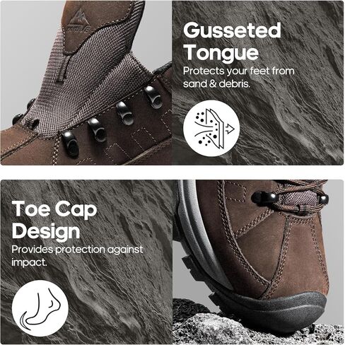 NORTIV 8 Men's Waterproof Hiking Shoes Non-Slip Trekking Trail Shoes Lightweight Durable Outdoor Work Shoes Bluff in Saudi Arabia