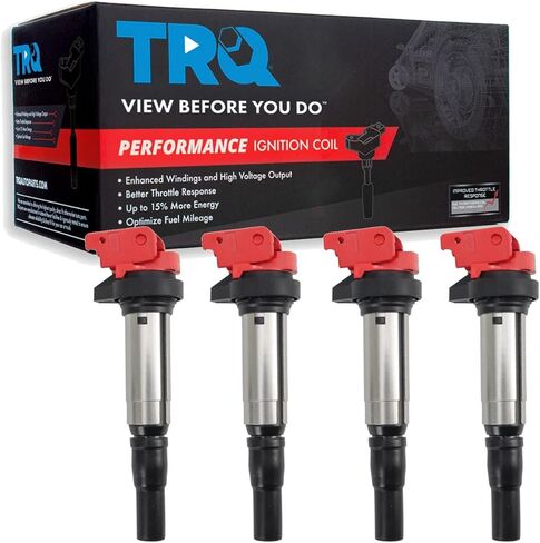 TRQ 6 Piece Premium High Performance Ignition Coil Square Style Kit Set for 2014-2018 Chevy Silverado 1500/2014-2018 GMC Sierra 1500 V6 4.3L Models Only in Kuwait