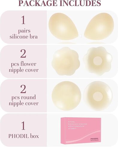 Sticky Bra 2 Pairs - Invisible Backless Strapless Bras, Sticky Boobs for Women Push Up, Adhesive Bra with Nipple Covers in Saudi Arabia