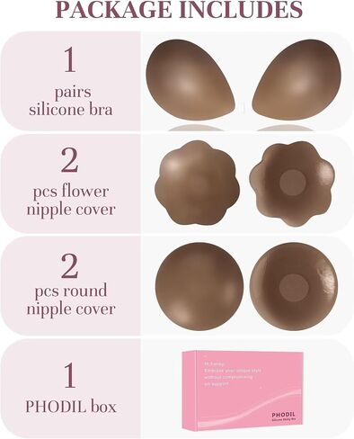 Sticky Bra 2 Pairs - Invisible Backless Strapless Bras, Sticky Boobs for Women Push Up, Adhesive Bra with Nipple Covers in Saudi Arabia