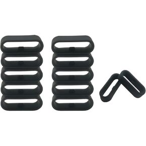 12 Pack Rubber Watch Strap Holder - Designed for Garmin Vivoactive 3/3 Music Vivomove Style/3/HR etc, 20mm Black - Replacement