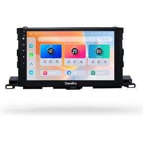 Dasaita Android 13 8GB 256GB Car Stereo for Toyota Highlander 2015-2019, 10.2" QLED Touch Screen with Wireless Apple CarPlay, Bluetooth, GPS Navigation, and AM/FM Radio
