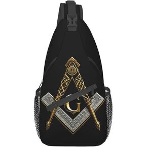 Master Mason Masonic Hiking Daypacks Cross-body Sling Backpack for Men Women Outdoor Cycling Hiking Travel