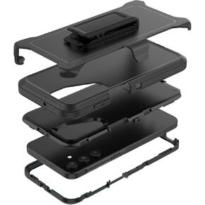 Compatible with Samsung Galaxy A16 Case, with Belt Clip Holster Heavy Duty Rugged Shockproof Full Body Protection Kickstand Cover for Samsung Galaxy A16 Phone (Black)