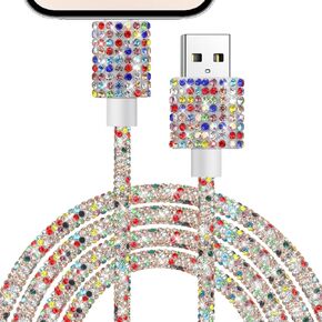 Aolcev for iPhone Charger Cord 4FT [MFi Certified] Fast Charger Cable Cute Bling Sparkling Diamond Phone Charger Cord USB A Charging Cable for iPhone 14 13 12 11 Pro Max 8 7 6 Plus for iPad 9 8 7th