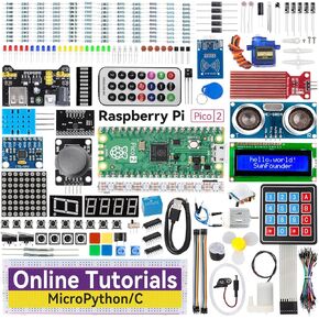 SunFounder Raspberry Pi Pico 2 Newton Lab Starter Kit, RP2350 Dual-Core 150MHz 520KB RAM 4MB Flash Microcontroller, MicroPython, Arduino C/C++, Online Tutorials