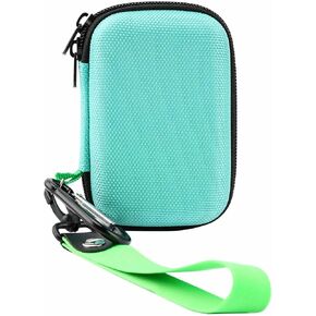 FboxBK [Case Only] Battery Charger Mini Universal Portable Bag,Hard Accessories Carrying Pouch Cover Bag,Carrying Case for Battery Tank Holder Case(Tahiti Blue)
