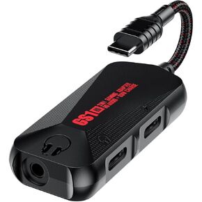 ULANSeN USB C to 3.5mm / USB C Audio Adapter and Charger 3 in 1 Hi-Res 32bit Aux to USB C with PD 60W Fast Charging Dongle Cable for iPhone 16/15 Pro Max/Galaxy/iPad Pro/Air (GS1-USBC 180°)