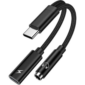 محول سماعة رأس USB C إلى 3.5 مم وكابل الشاحن ، 2 في 1 من النوع C إلى 3.5 ملم Aux Aux Audio Audio Adapter ، USB C PD شحن سلك دونجل لشركة Samsung Galaxy S24 S23 Ultra ، A54 ، A53 ، A14 ، S22 ، S20 ، S20 ، S20 ، S20 S10 ، بكسل 7 in Kuwait