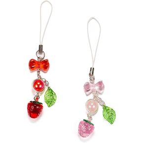 Lily Flower 3PCS Cute Phone Charms Aesthetic Strap Bowknot Butterfly Flower Y2K Cell Phone Charms for Phone Bag Keychain Camera Backpack Wallet Handbag Keyring Pendants Decor Accessories