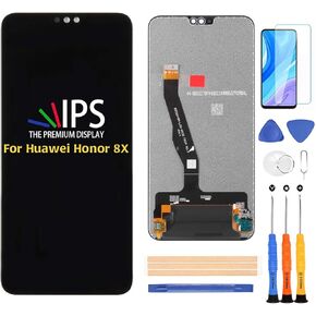 لاستبدال شاشة Huawei Honor 8x ، شاشة LCD لـ 8x SN-AL00 JSN-Al00A JSN-TL00 JSN-L21 JSN-LX3 JSN-L23 JSN-LX1 6.5 "شاشة LCD Display Digitizer Planiz Plans Full Assembly (Black)
