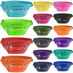 Kajaia 16 Pieces Fanny Pack Bulk Adjustable Waist Bags with Zippers Crossbody Party Fanny Packs Canvas Waist Belt Bag for Women Men Kids Teams Travel Running Cycling Hiking (Black)