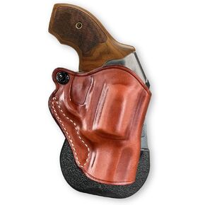 Premium Leather OWB Paddle Holster Open Top Fits Kimber K6S 357 Magnum DA/SA 2" Barrel, Right Hand Draw, Brown Color #1405#
