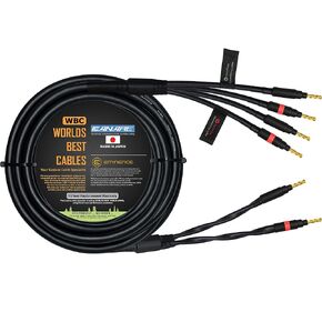 أفضل كابلات في العالمين 20 قدمًا - Canare 4S11 - درجة Audiophile - Hifi Star -Quad Bi -Ware Sebook Cable لقناة مركزية مع موصلات Banana Gold Gold