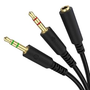 V2 Pro Audio Cable,3.5mm Y Splitter AUX Headset Cable Compatible with Razer Electra V2 Pro,Razer Kraken X,Razer BlackShark V2 Pro Gaming Headphones,6.5ft Black