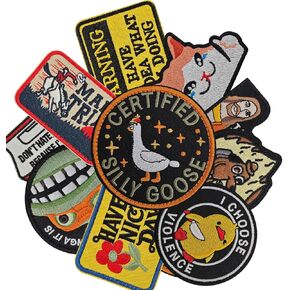 10PCS Funny Patches, Morale Backpack Patches with Hook and Loop, Funny Morale Patches for Backpacks, Tactical Bag Accessories, Dog Harnesses, Army Vests, Hats
