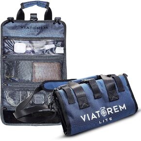Tactical Roll-Up Travel Bag for Accessories - Multi-Purpose Personal Item Travel Bag Organizer with Trolley Sleeve - Heavy Duty Nylon Necessaire Bag for Men & Women - RFID Protection