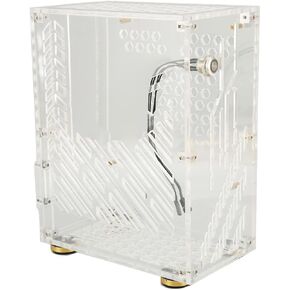ITX PC Case, 4.3L Mini ITX Computer Case with 360° Cooling, Clear Side Panel, Supports Half Height Graphics Card, Gaming PC Case for Flex 1U Power 2.5in SSD (Transparent)