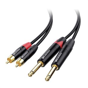 Cable Matters Dual 1/4" TS to Dual RCA Cable - 6ft, 1/4 Inch to RCA Stereo Audio Interconnect Cable for Audio Equipment
