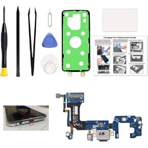 Charging Port Replacement Kit Compatible with Galaxy S8 US Version, SM-G950U, SM-G950A/P/T/V/W, SM-G950R4 Dock Board USB-C Connector, with Instruction Manual, Toolkit