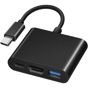 USB C to HDMI Adapter, USB-C Digital AV Multiport Adapter Converter to 4K HDMI USB 3.0 and PD Charging Port, Type C HUB for MacBook Pro/air, iPhone 15/16, Tablet, and More USBC Device