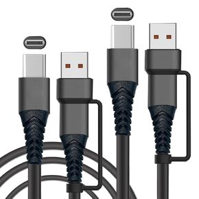 USB C to USB C Cable, 60W 3 Pack Fast Charging Cords 10ft QC & PD 2-in-1 USB-A/C to Type C Charger Cord Compatible with Samsung Galaxy S21 S10 S9 Note20, MacBook Pro 2020/2019, iPad Pro 2020/2019