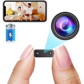 Smallest WiFi Camera,Wireless Battery Camera,1080P Baby Monitor Camera,Portable Vdeo Camera with Video Recording Live Feed Night Vision,Motion Detection,Cloud Storage,Remote Viewing with iOS Android