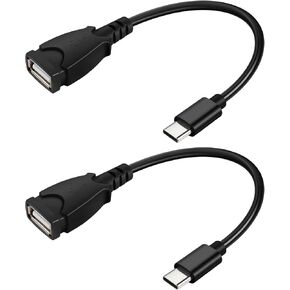 PNGKNYOCN USB C to USB A Adapter,2 Pack 5V 5A USB Type-C Male to USB 2.0 Female Charge Cord for Charging Laptops, Tablets, and Mobile Phones(15CM)