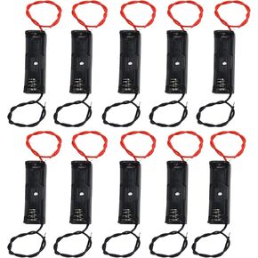 AAA Battery Case Holder Bundle 1.5V, 10PCS DIY Battery Storage Boxes, AAA 1 Bay Cell Battery Holder, 1 Slots in Parallel Black Plastic Batteries Case
