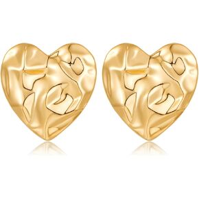 هيسويل اقراط حلقية ذهبية ملتوية على شكل قلب مجوف، اقراط متدلية للنساء in Kuwait