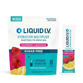 سائل I.V.® HADTINGER MUNTINGLISE FREE - RASPBERRY LEMONADE | electrolete مسحوق مشروب مزيج | 1 حزمة (14 حصص)