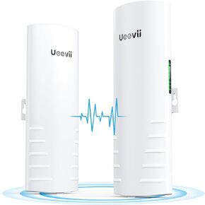 Wireless Bridge for Easy Network Expansion,5.8G Point to Point Extending WiFi to Outbuildings,Outdoor WiFi Network Bridge W/ 1000Mbps RJ45Port and 16dBi Antenna,PoE Powered, IP65 Waterproof,2-Pack