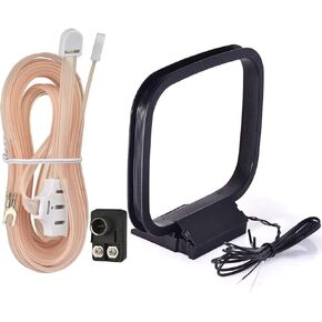 Bingfu AM Loop Dipole 2 Pin Bare Wire Antenna with F-Type Balun 300-75 ohm Connector Compatible with Pioneer Onkyo Yamaha Marantz Pyle Indoor Radio Bluetooth Home Stereo Theater Receiver Power System