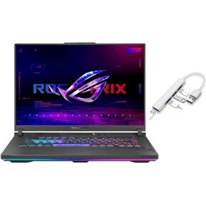 ASUS ROG Strix G16 Gaming Laptop |16" WUXGA 165Hz Display | Intel Core i7-13650HX | NVIDIA GeForce RTX 4060 | Backlit | Black| 32GB RAM DDR5 | 1024GB SSD | Windows 11 Home |Bundle with USB 3.0 Hub