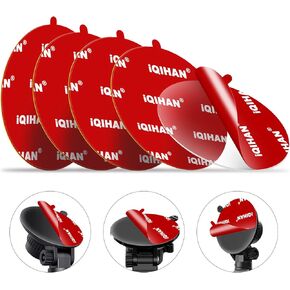 5pcs Sticky Adhesive Pad for Dash Cam Mount, Double-Sided Strong Mounting Tape Circle Sticker Replacement for Car Windshield Dashcam Windscreen Window Glass Suction Cup Camera Holder (63mm/ 2.48")