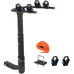 Hitch Bike Rack 2 Bike,Tow Hitch Bike Rack for Cars, Trucks, SUVs with 2" Hitch | Foldable Steel Frame with Anti-Rattle Adapter, Tie Down Cradles and Straps