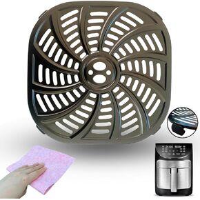 7QT Square Air Fryer Rack for Gourmia GAF798 7QT Air Fryers, Upgraded Air Fryer Grill Pan Crisper Plate Tray Insert Grate Grid Shelf for Gourmia 7QT Air Fryer, Nonstick, Dishwasher Safe