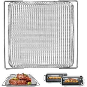 Air Fryer Basket for Ninja Foodi 13 in 1 SP351 SP301 SP201 Air Fry Countertop Toaster Oven, 13.5''×12.3'' Air Fryer Accessories Replacement Parts Wire Rack Grill Racks Tray