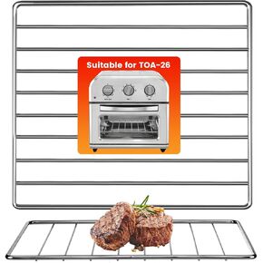 Air Fryer Rack for Cuisinart TOA-29 28 AFR-25 Air Fryer Convection Toaster Oven, 11.2''*10'' Air Fryer Stainless Steel Wire Rack Basket Tray Accessories Parts, Dishwasher Safes